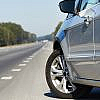 A car changing lanes while driving