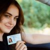 women hoilding Driving licence