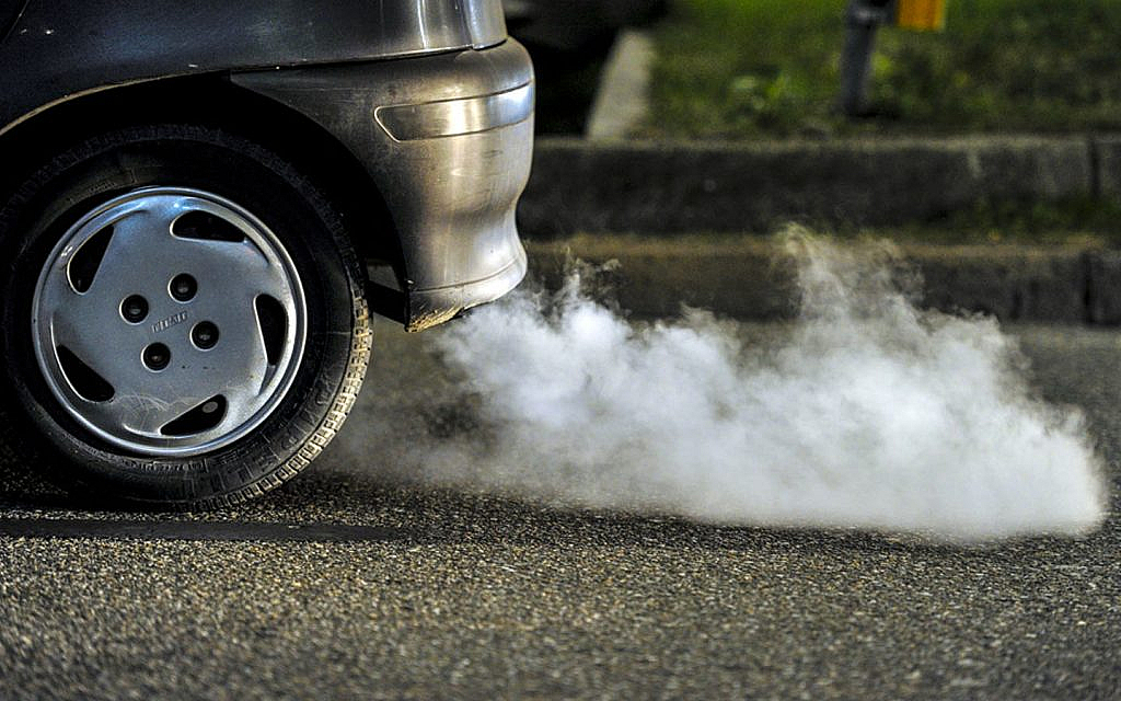 A smoke coming from the car