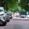 white car on a road