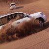 SUVs driving in the desert