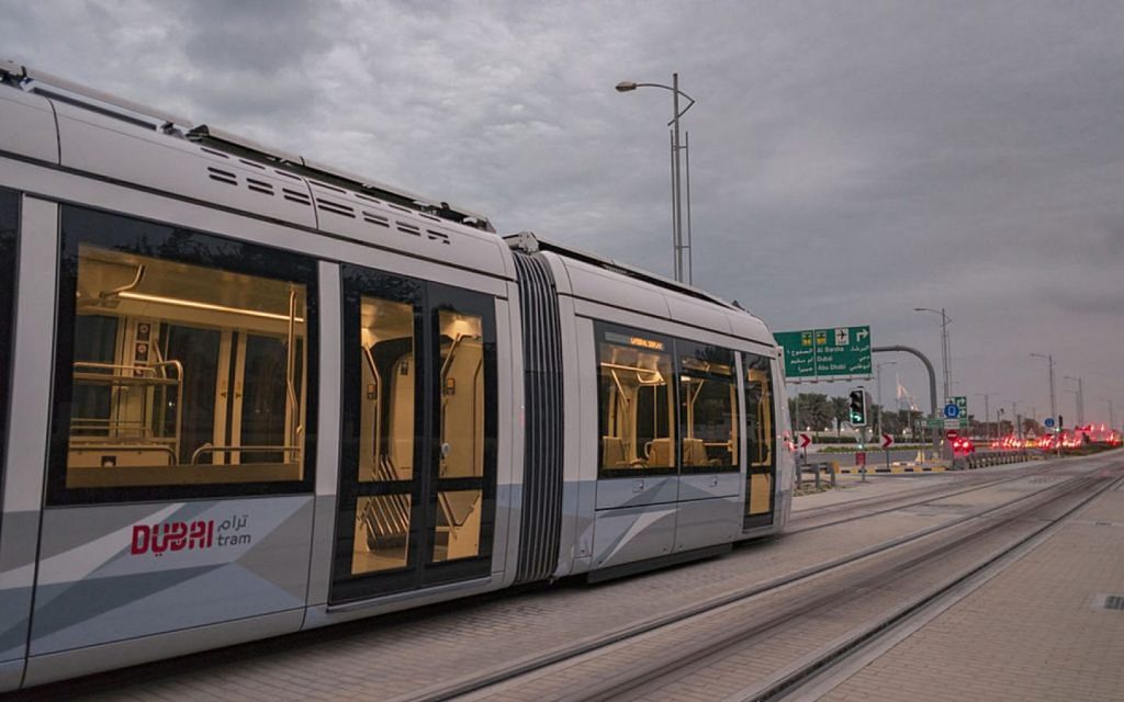 Duba tram on the track
