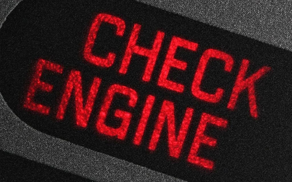 check engine light illuminates due to engine damage