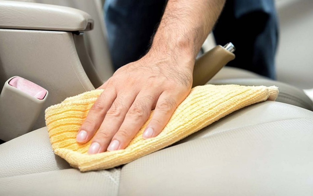 Cleaning leather car seat cover