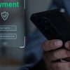 Person making a payment on mobile