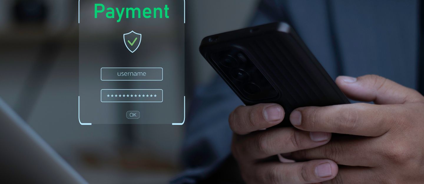 Person making a payment on mobile