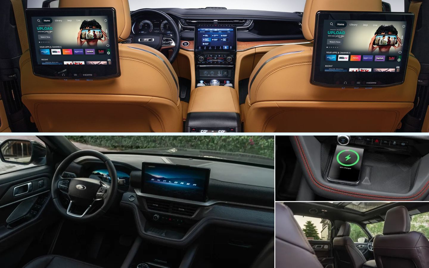 Interior of Jeep Grand Cherokee vs Ford Explorer  