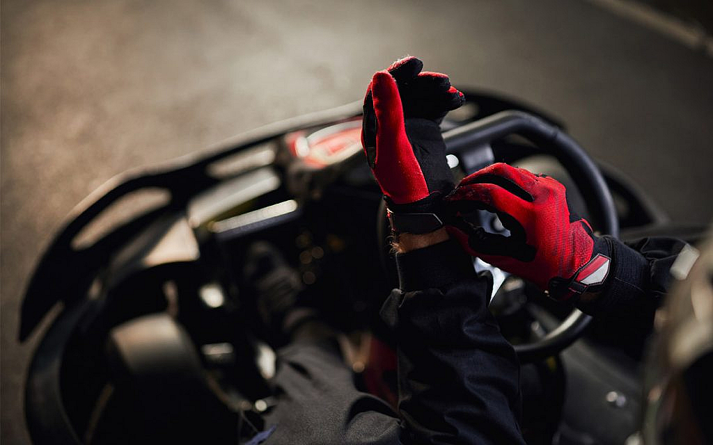 gloves enhance grip on the steering wheel while go-karting