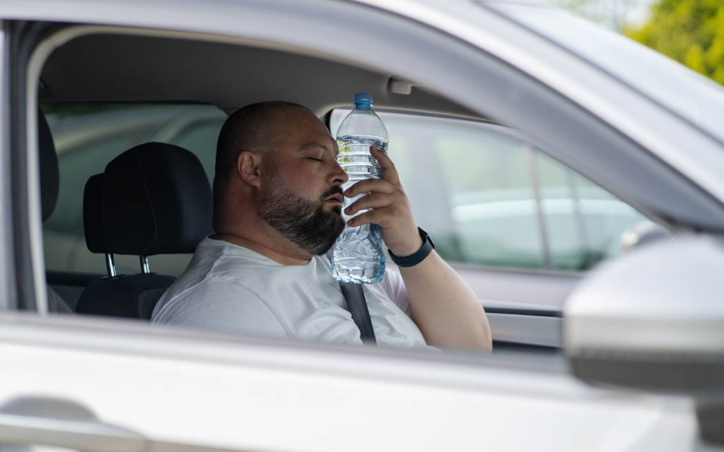 irregular temperature in a car causing discomfort to man