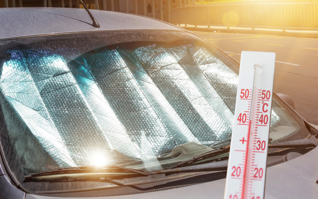 Sunshade on a car to reduce heat