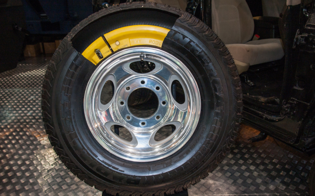 inside of a run-flat tyre