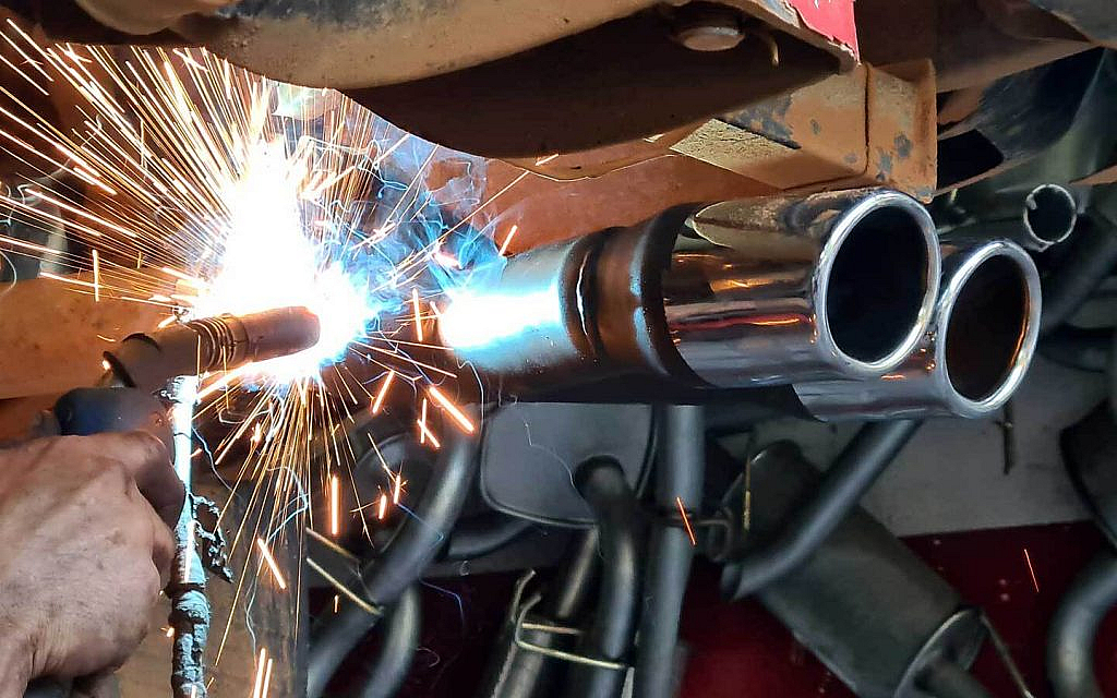 Car exhaust system welding