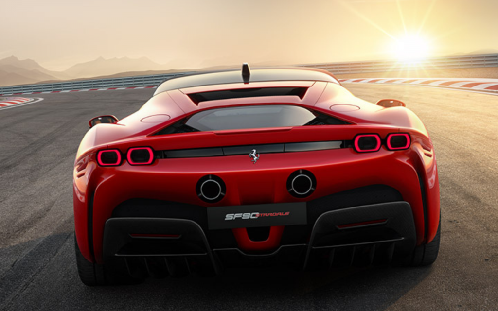 The Ferrari SF90 Stradale on a track