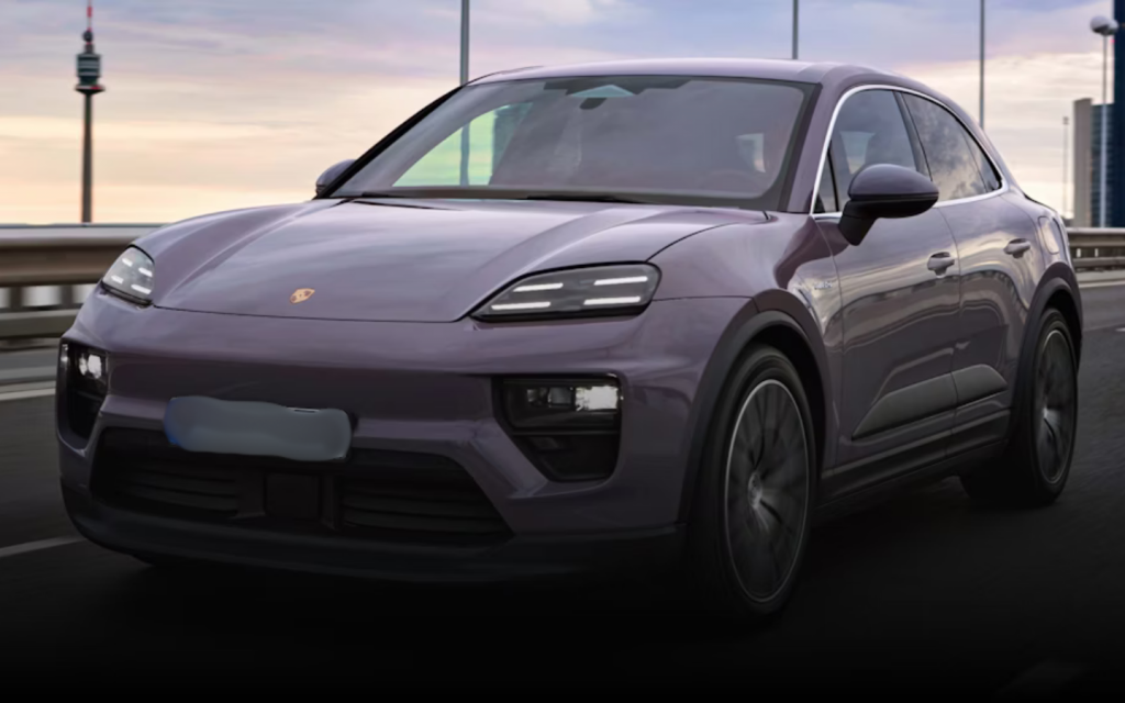 All-new electric Porsche Macan on a road