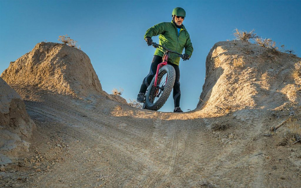 cyclist on a fat bike