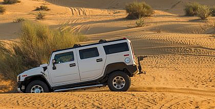 car stuck in the desert
