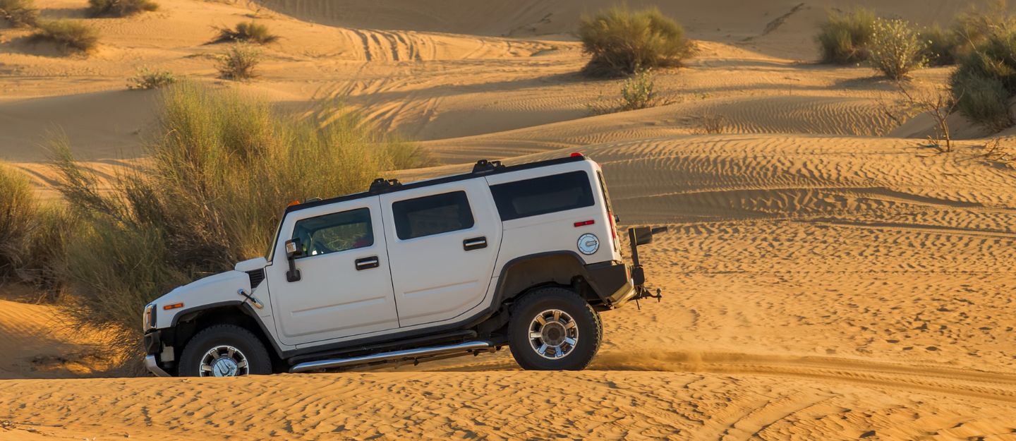 car stuck in the desert