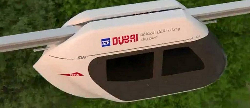 Sky pods are a part of 65 km suspended Transport System in Dubai. 
