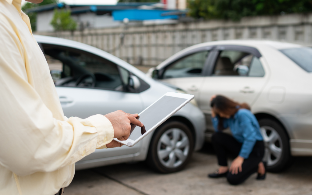 two drivers exchanging contact information