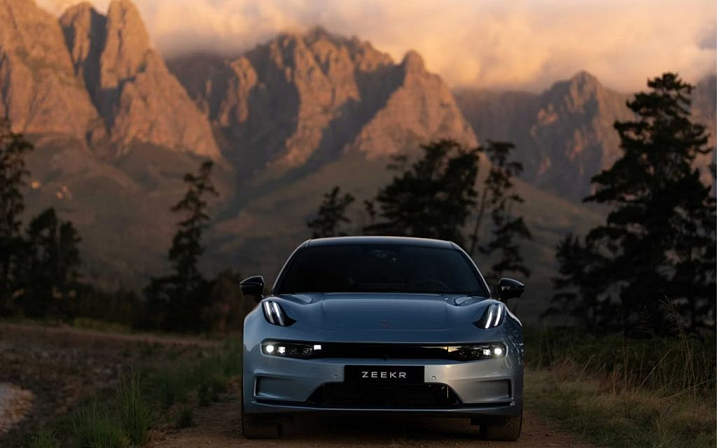 ZEEKR EV on a hilly road