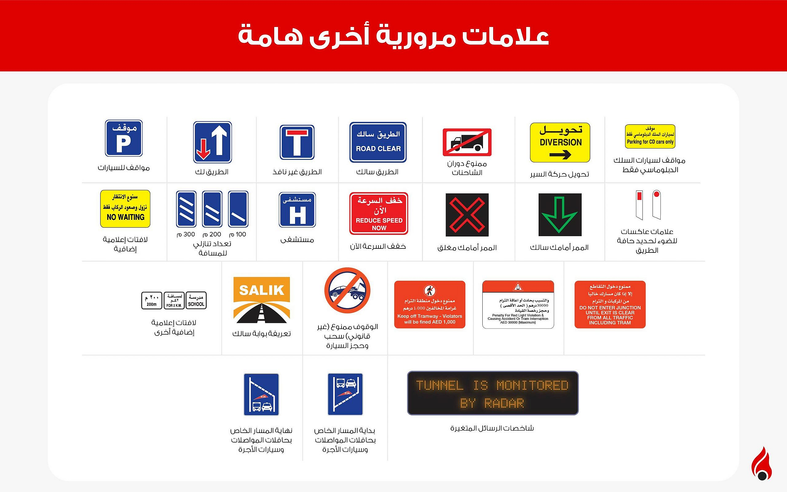 علامات مرورية في الإمارات