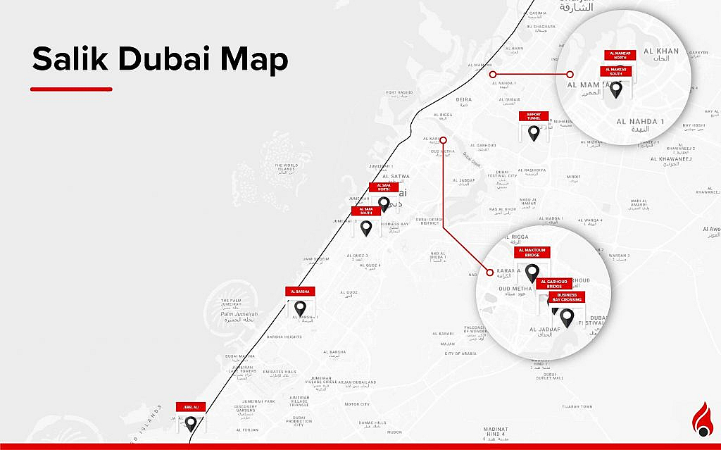 Salik Dubai map