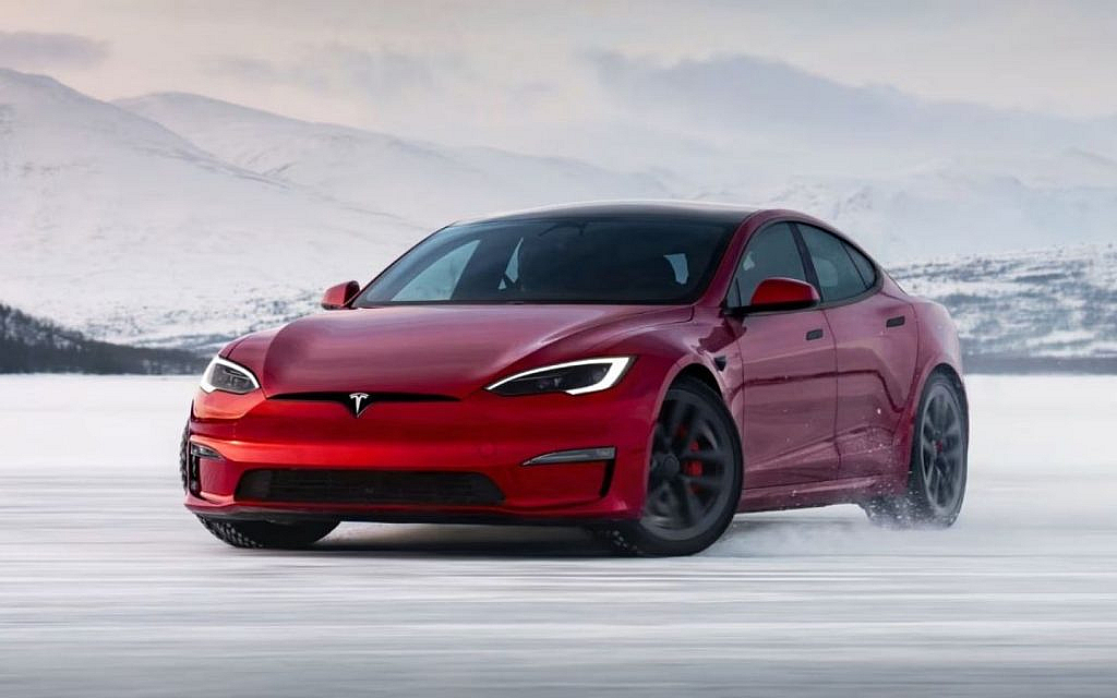 latest Tesla Model S on road