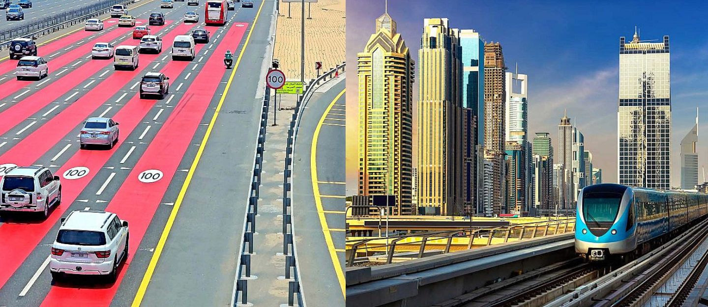 مترو وسيارات خاصة في الإمارات