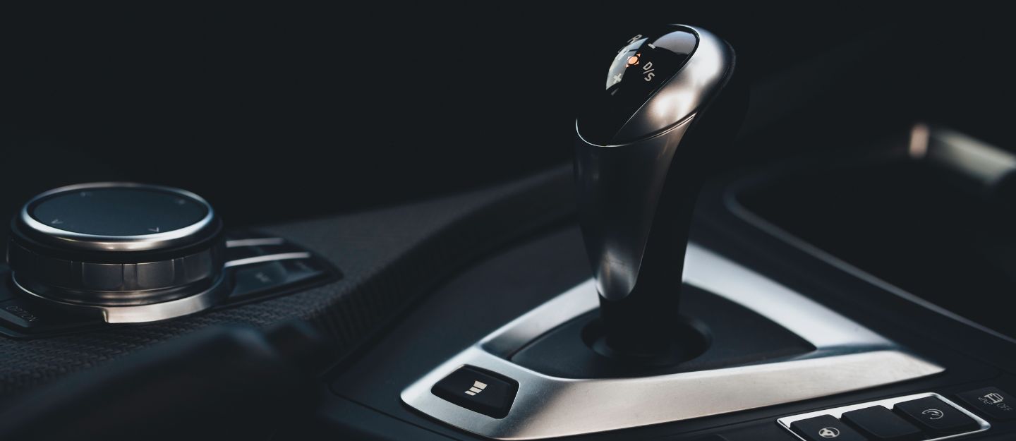 Close-up of a car's manual gear stick – Semi-automatic cars.