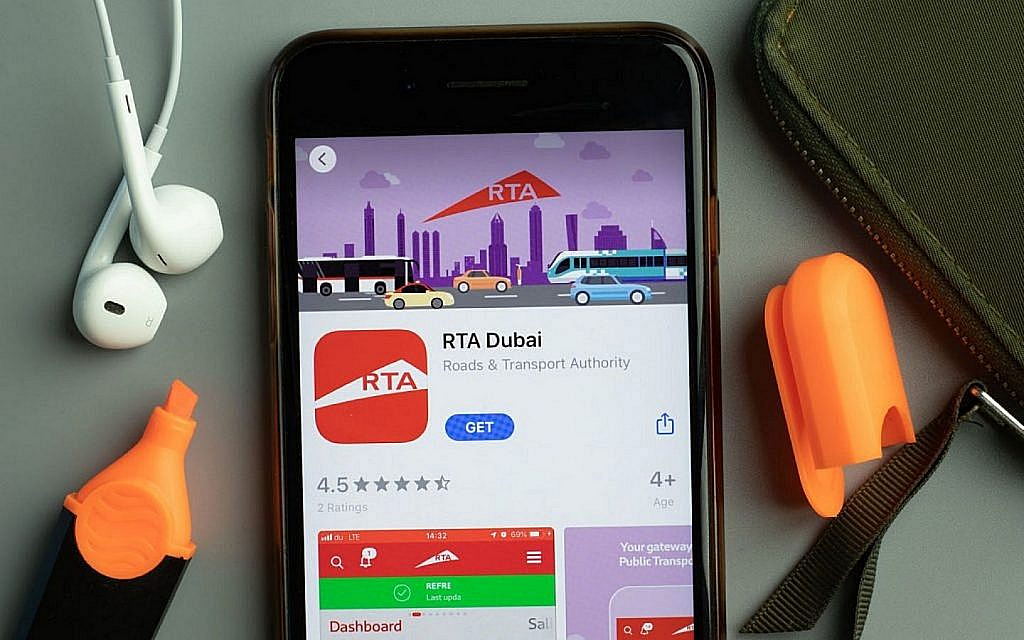 RTA app opened on a smartphone