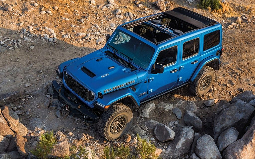 Jeep Wrangler on a rocky trail