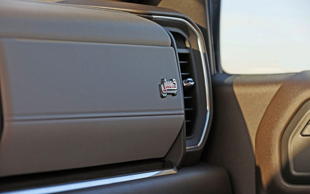 GMC Sierra JIMS badging on the interior