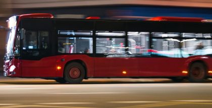 Public bus on road