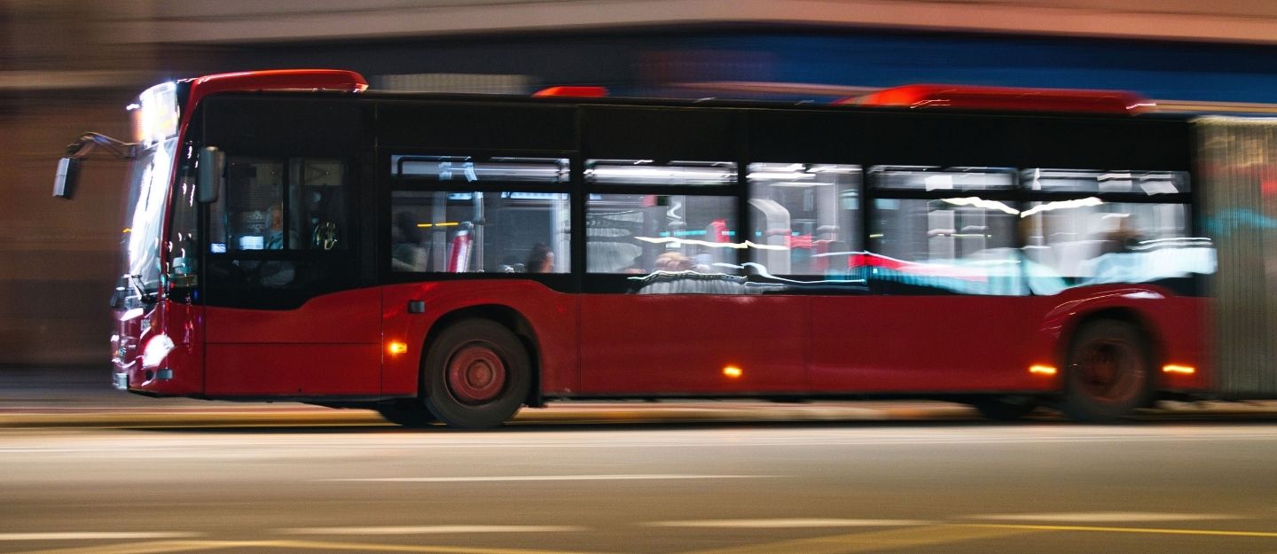 Public bus on road