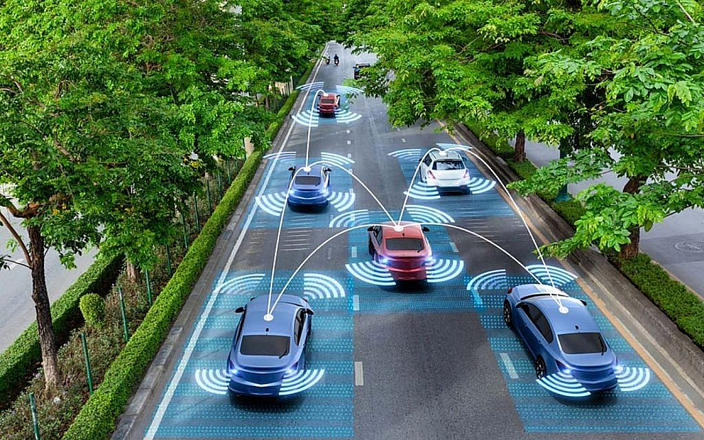 Connected cars on the road