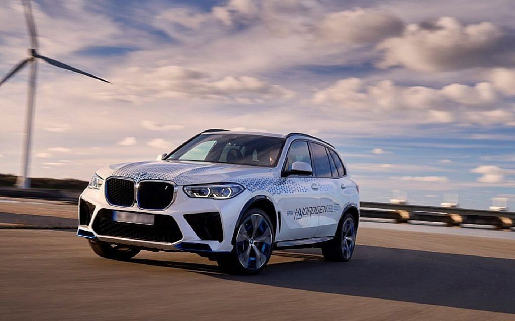 White BMW iX5 Hydrogen on the road