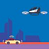 RTA self-driving transport plan banner showing autonomous vehicles on Dubai roads with city skyline in the background.