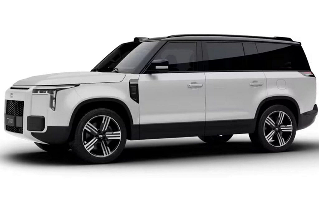 Side view of a white colour ROX 01 showing its rugged exterior