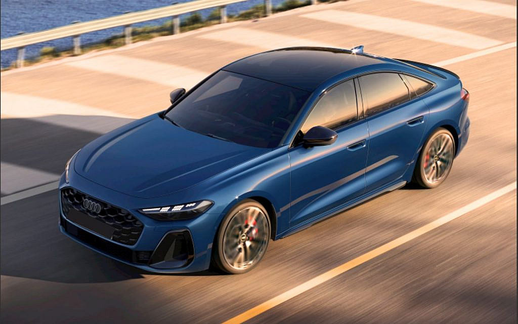 Blue colour Audi S5 on the road