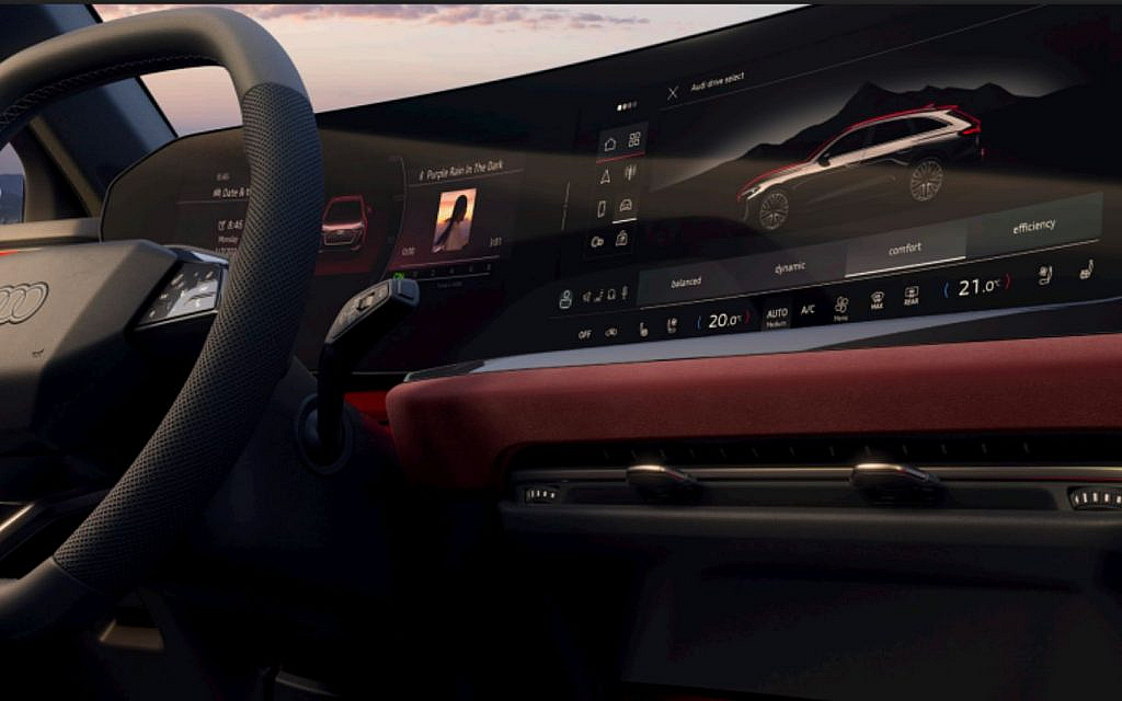 Driver selecting driving mode in Audi S5