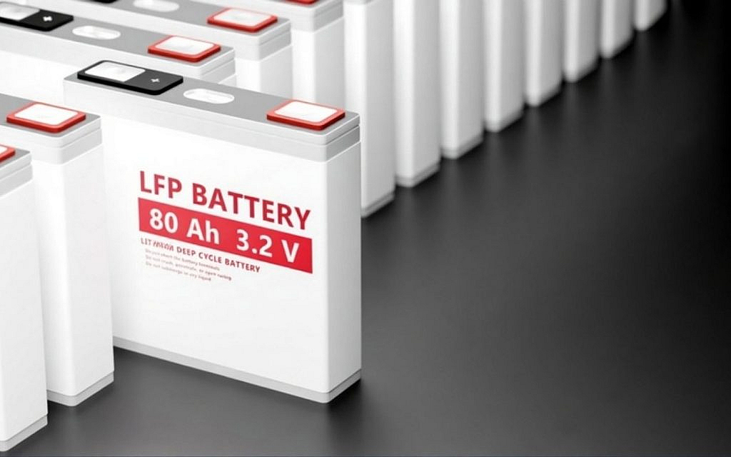 Multiple Lithium Iron Phosphate batteries placed together