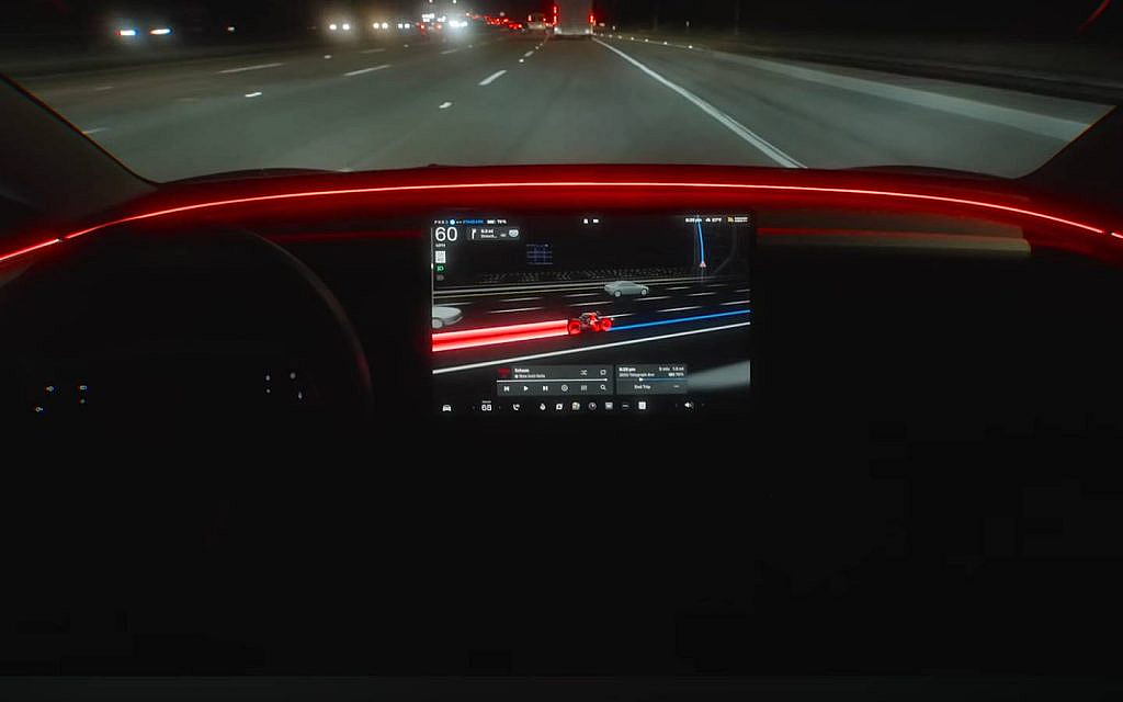 Tesla ambient cabin lighting Tron