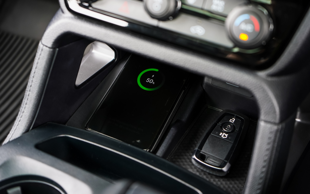 In-car wireless phone charging