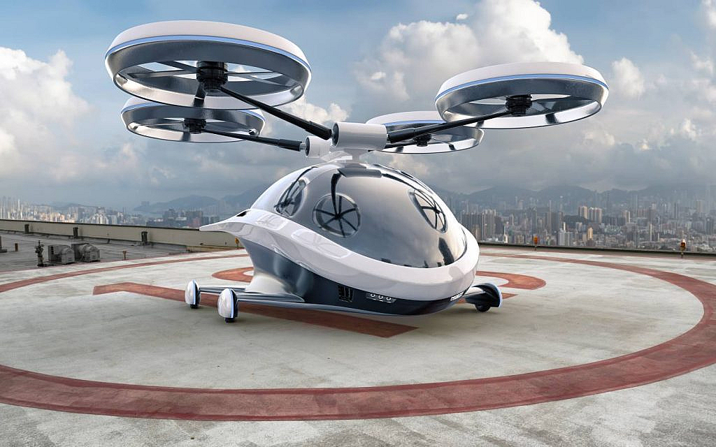The Joby air taxi carries four passengers and a pilot