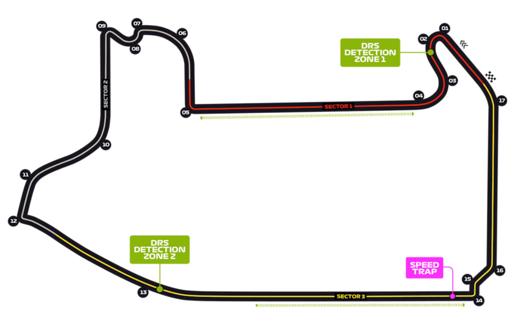 map of las vegas F1 circuit