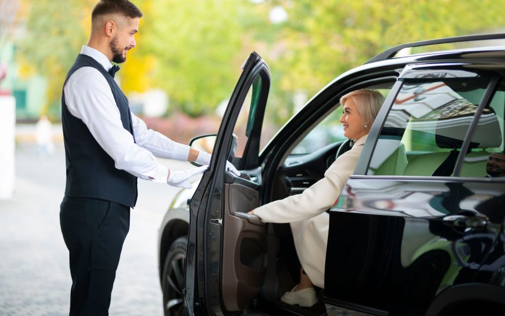 A chauffeur receiving a car owner