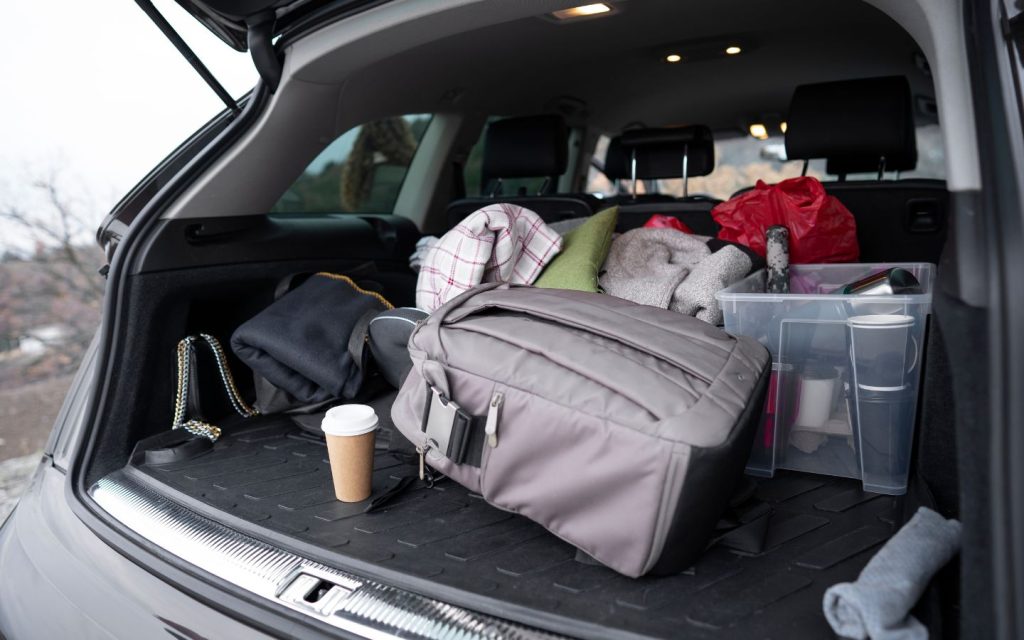 Car overloaded with cargo