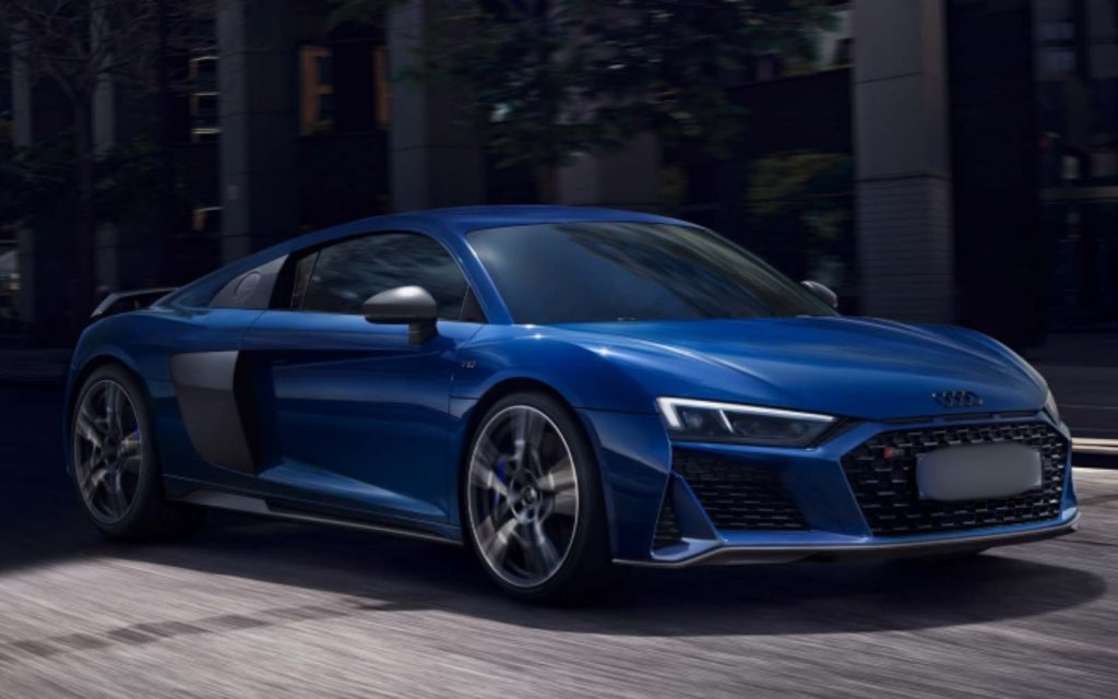 The Audi R8 showcases a bold, sporty look.
