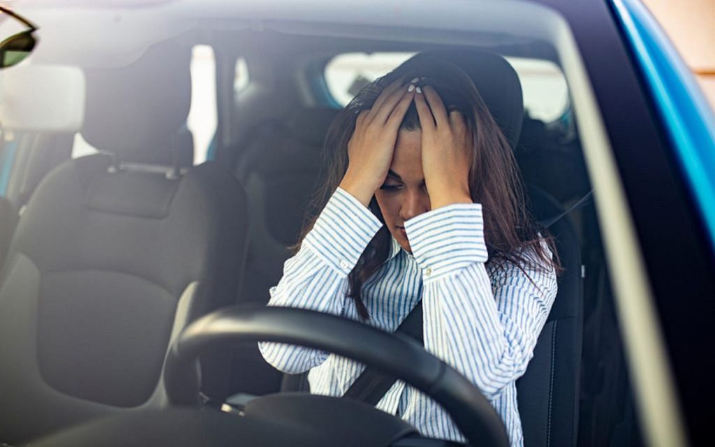 A tired driver due to bad air quality