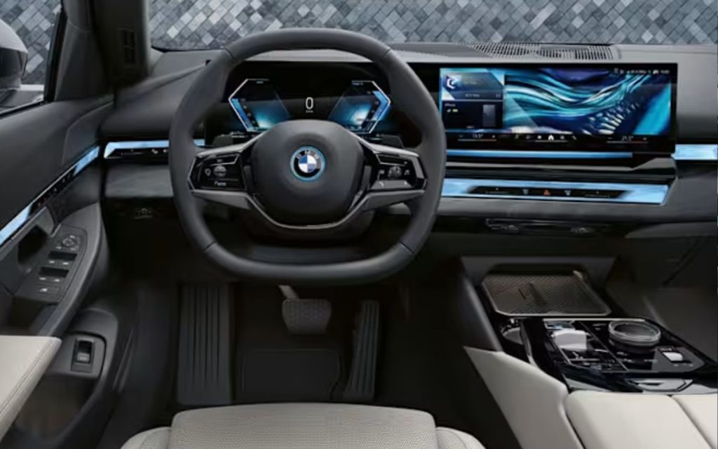 The BMW 5 Series features iDrive with wireless infotainment and voice control